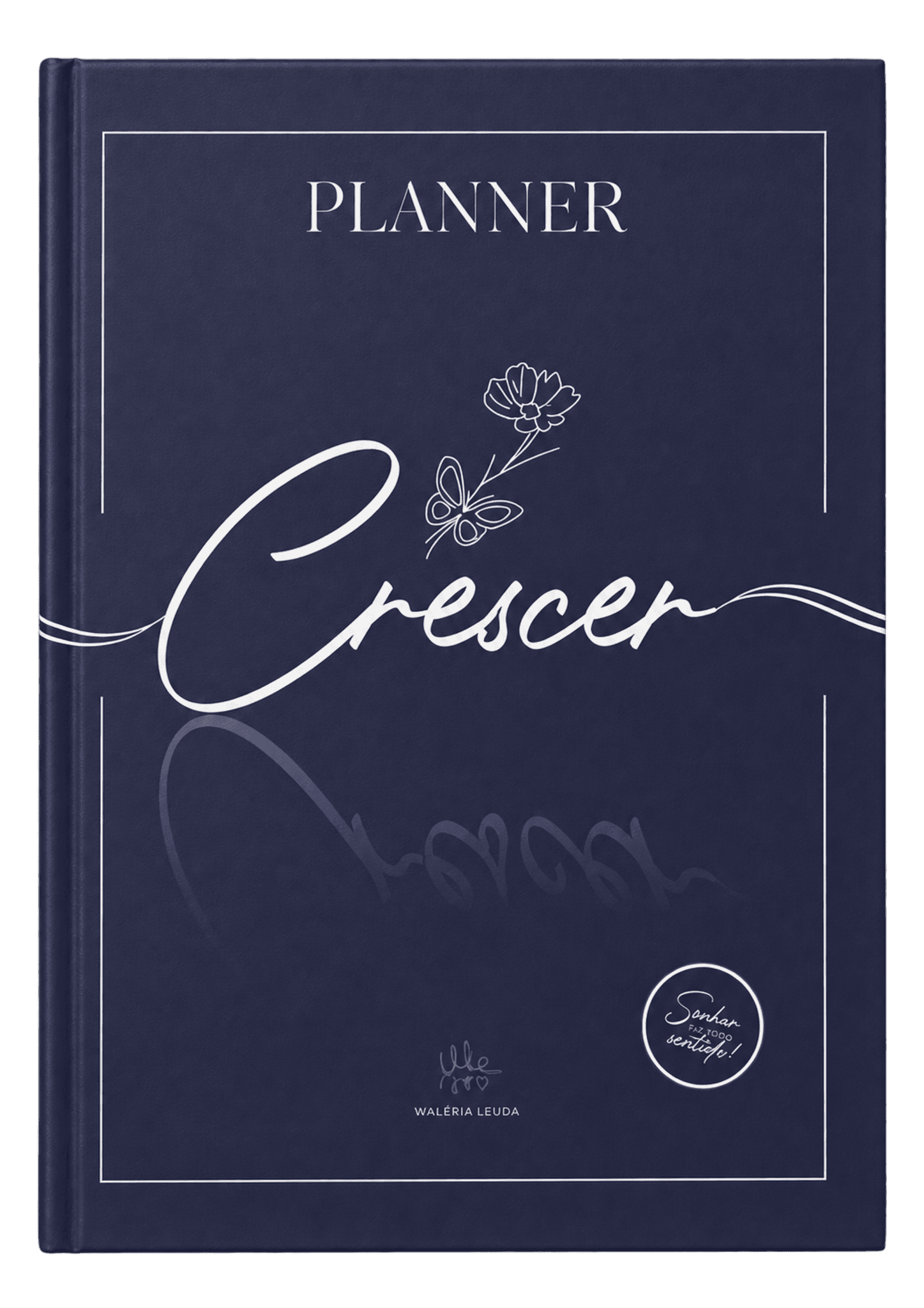 Capa azul do Planner Crescer de Waléria Leuda